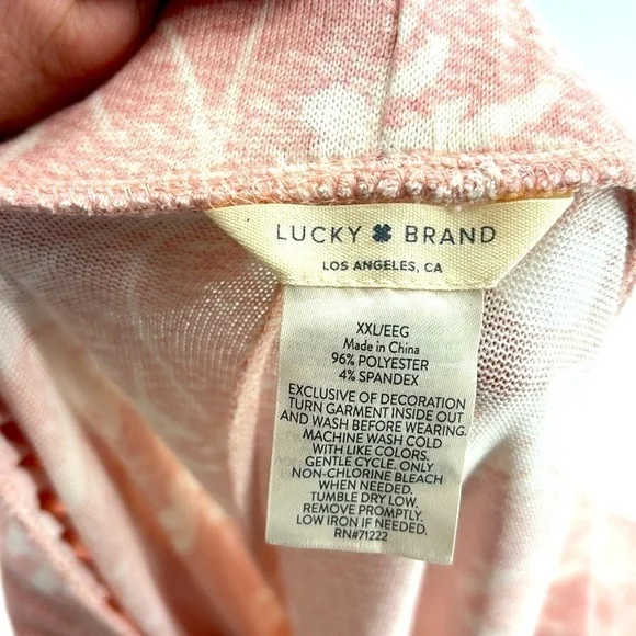 3 piece Lucky Brand pink pajama set size XXL tank, shorts, pants - Picture 8 of 12